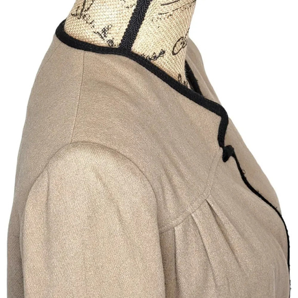 ELLIOTT BASS NEW YORK Women's Vintage Wool Embroidered Trim Jacket Size 8 Beige - Picture 10 of 16
